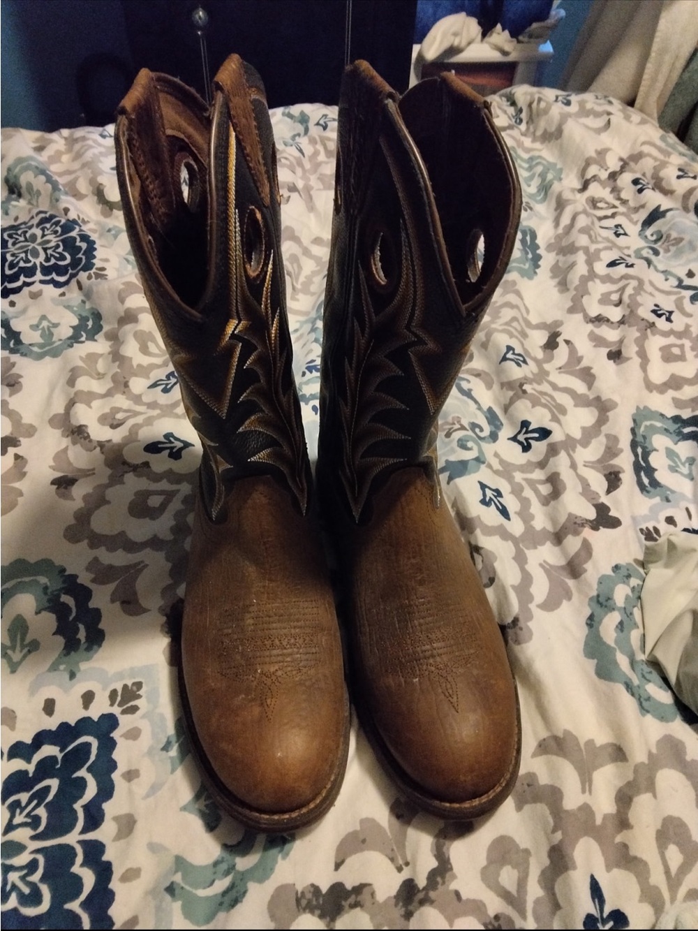 Durango Brown Leather Cowboy Boots Interior Label
